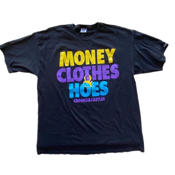 Crooks & Castles Money and Clothes Short Sleeve T Shirt - Men's Size XL - Picture 1 of 3